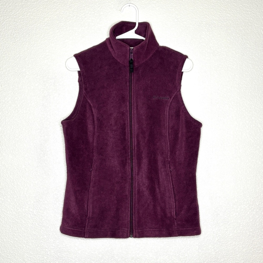Columbia Benton Springs™ Small Women's Vest Fleece Burgundy Full Zip Outdoor